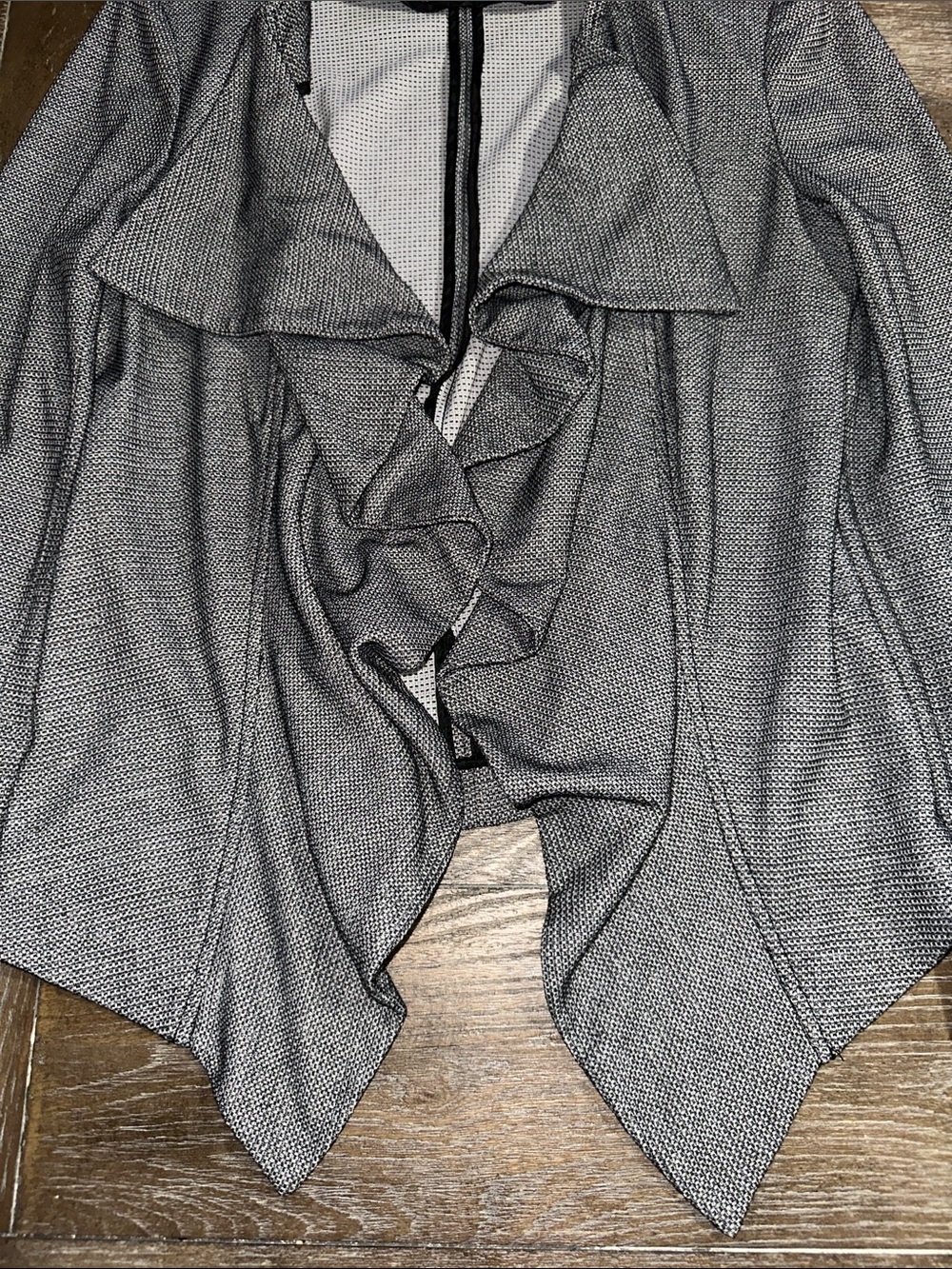 Evan Picone Gray Textured Open Cardigan - Picture 3 of 5